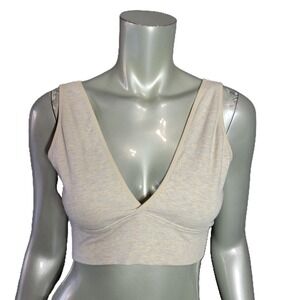 Kindred Bravely Beige Bamboo Nursing Bra Oatmeal XL Wireless Pullover Soft B-D